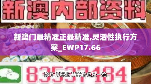 新澳门最精准正最精准,灵活性执行方案_EWP17.66