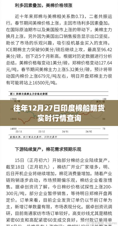 印度棉船期货实时行情查询往年12月27日数据